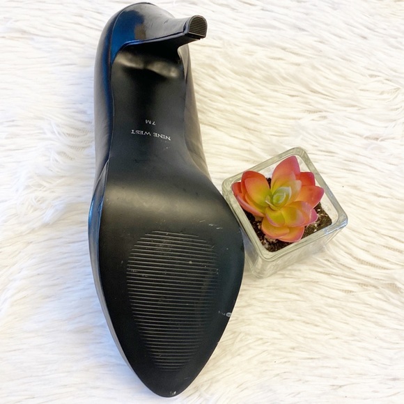 NINE WEST | Wise Up Black Leather Classic Heel Pump Stiletto women’s 7 - Picture 8 of 8